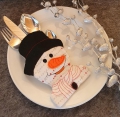 Bestecktasche 13x18 ITH Schneemann Weihnachten